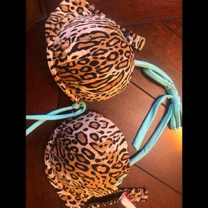 Victoria secret leopard print push up swimsuit top